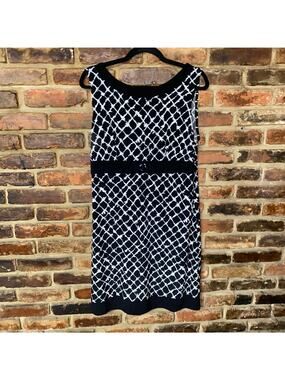 J.B.S. LTD. Black & White Geometric Sleeveless Mini Dress Women's Size 10